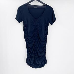 DKNY Women's Black Cotton Ruched T Shirt Dress Size S